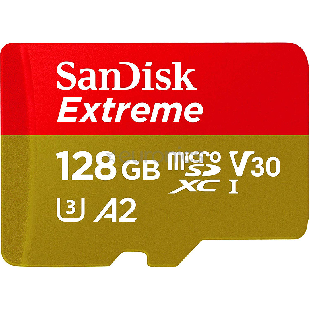 Карта памяти MicroSDXC SanDisk Extreme + адаптер Rescue Pro Deluxe (128 ГБ)