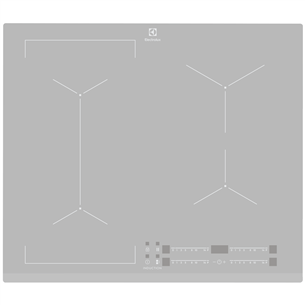 Electrolux, width 59 cm, frameless, silver - Built-in Induction Hob EIV63440BS