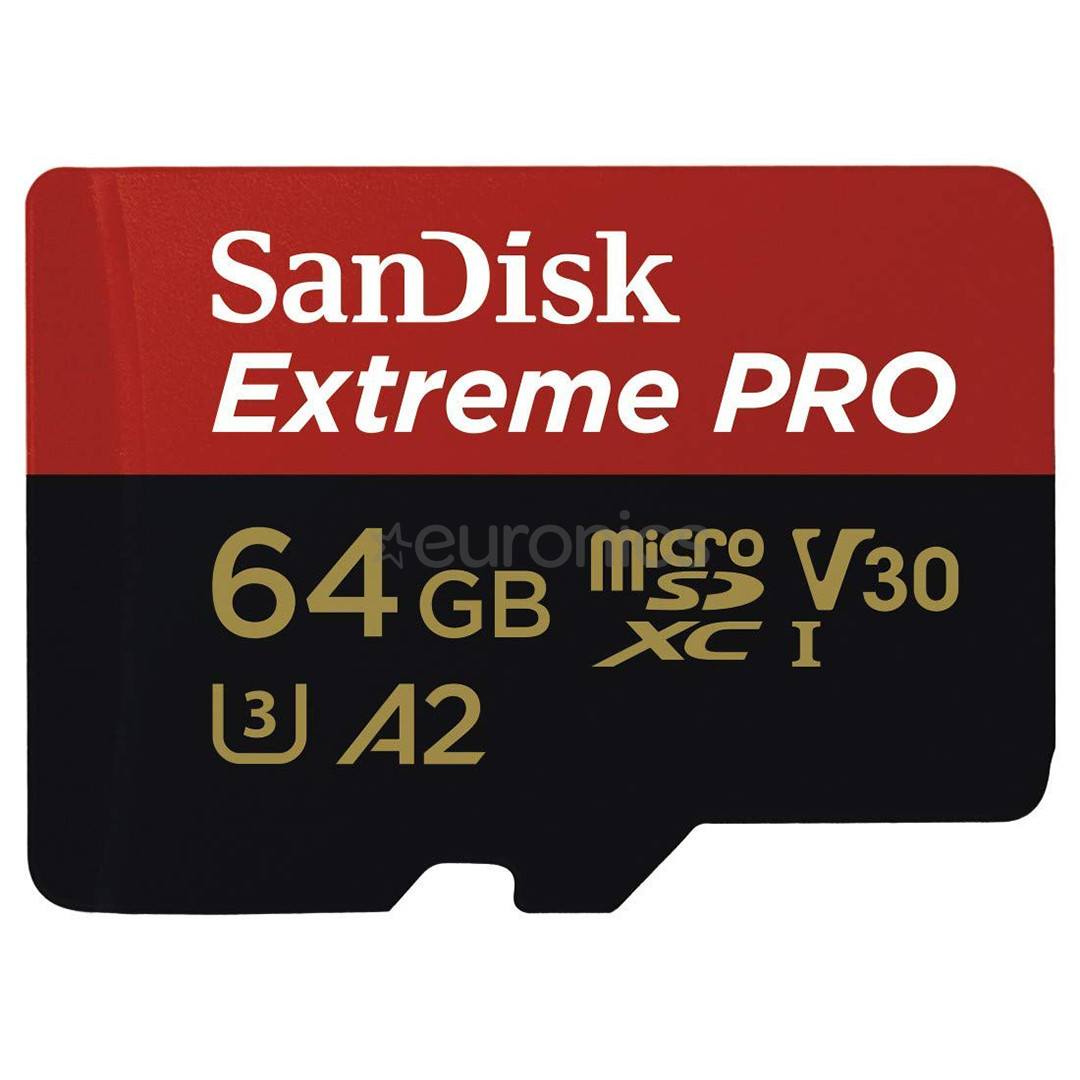 MicroSDXC memory card SanDisk Extreme PRO + adapter (64 GB)
