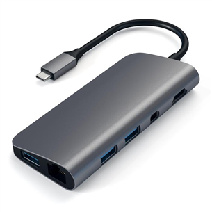 Satechi, 4K HDMI/Mini DP Gigabit Ethernet, USB-C, серебристый - Хаб