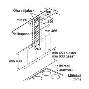 Bosch, 730 m³/h, laius 90 cm, must - Õhupuhasti