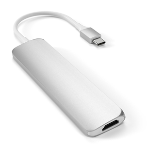 Satechi, USB-C hub Multi-port 4K + SD-reader, silver -  Adapter