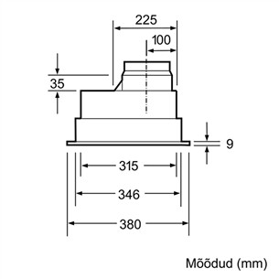 Bosch, 618 м³/ч, ширина 53 см, серый - Интегрируемая вытяжка