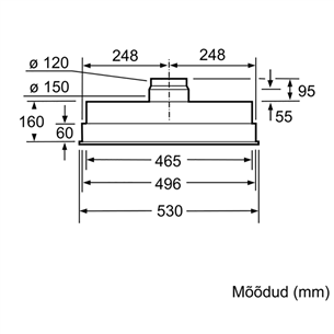 Bosch, 618 m³/h, width 53 cm, grey - Built-in Cooker Hood