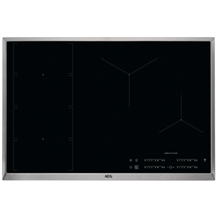 AEG 6000 FlexiBridge, width 76.6 cm, steel frame, black - Built-in Induction Hob