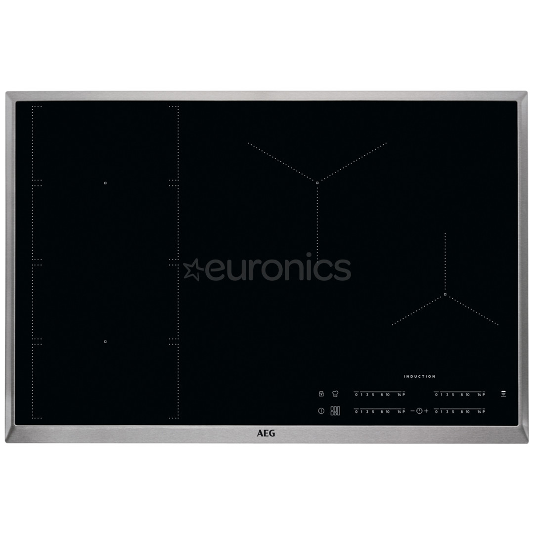AEG 6000 FlexiBridge, laius 76,6 cm, terasraamiga, must - Integreeritav induktsioonpliidiplaat