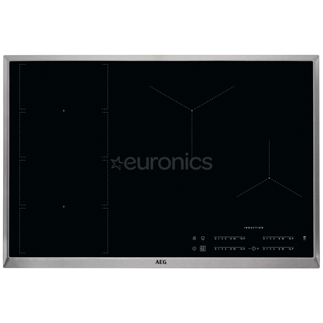 AEG 6000 FlexiBridge, width 76.6 cm, steel frame, black - Built-in Induction Hob