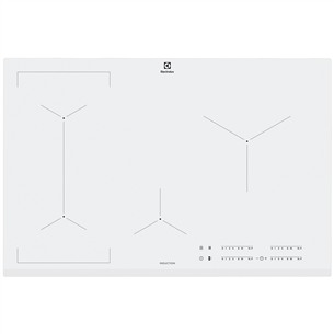 Electrolux, width 78 cm, frameless, white - Built-in Induction Hob EIV83443BW