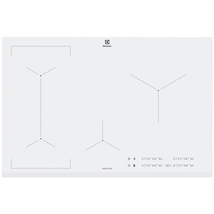 Electrolux, laius 78 cm, raamita, valge - Integreeritav induktsioonpliidiplaat EIV83443BW