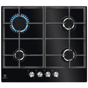 Electrolux 600, width 59 cm, black - Built-in Gas Hob