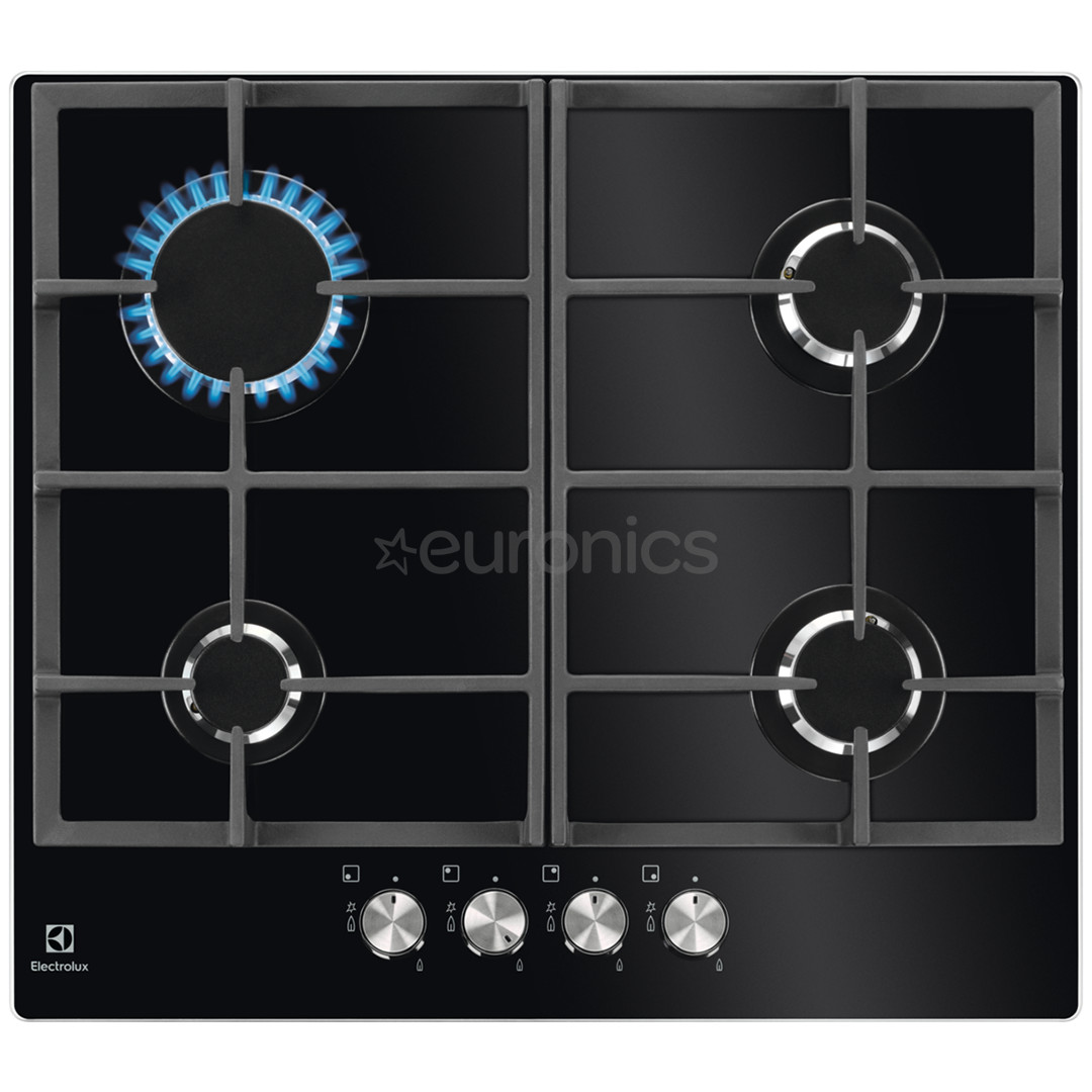 Electrolux 600, width 59 cm, black - Built-in Gas Hob