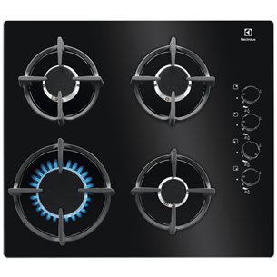 Electrolux 600, laius 59 cm, must - Integreeritav gaasipliidiplaat KGG6407K