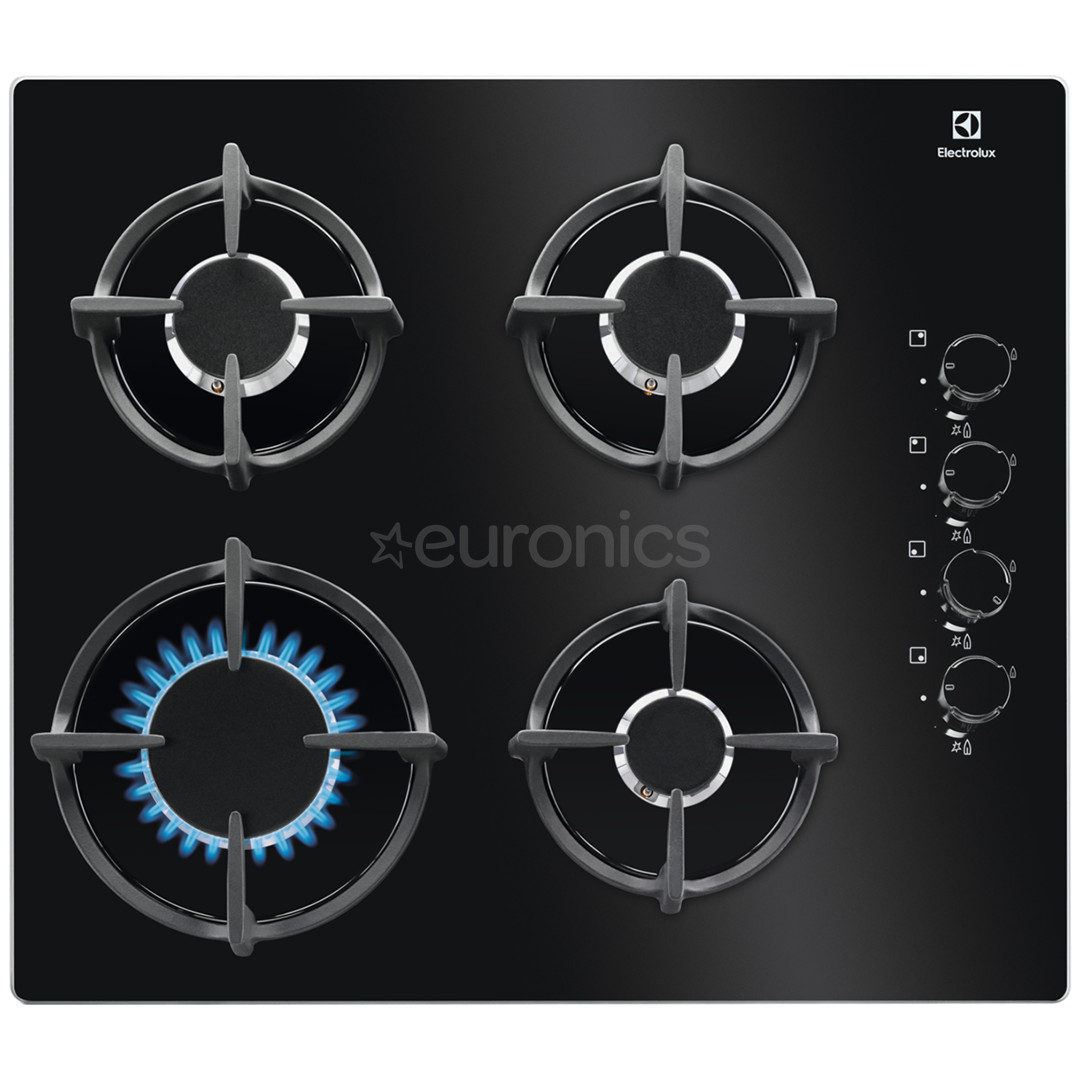 Electrolux 600, laius 59 cm, must - Integreeritav gaasipliidiplaat