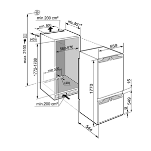 Built - in refrigerator Liebherr (178 cm)