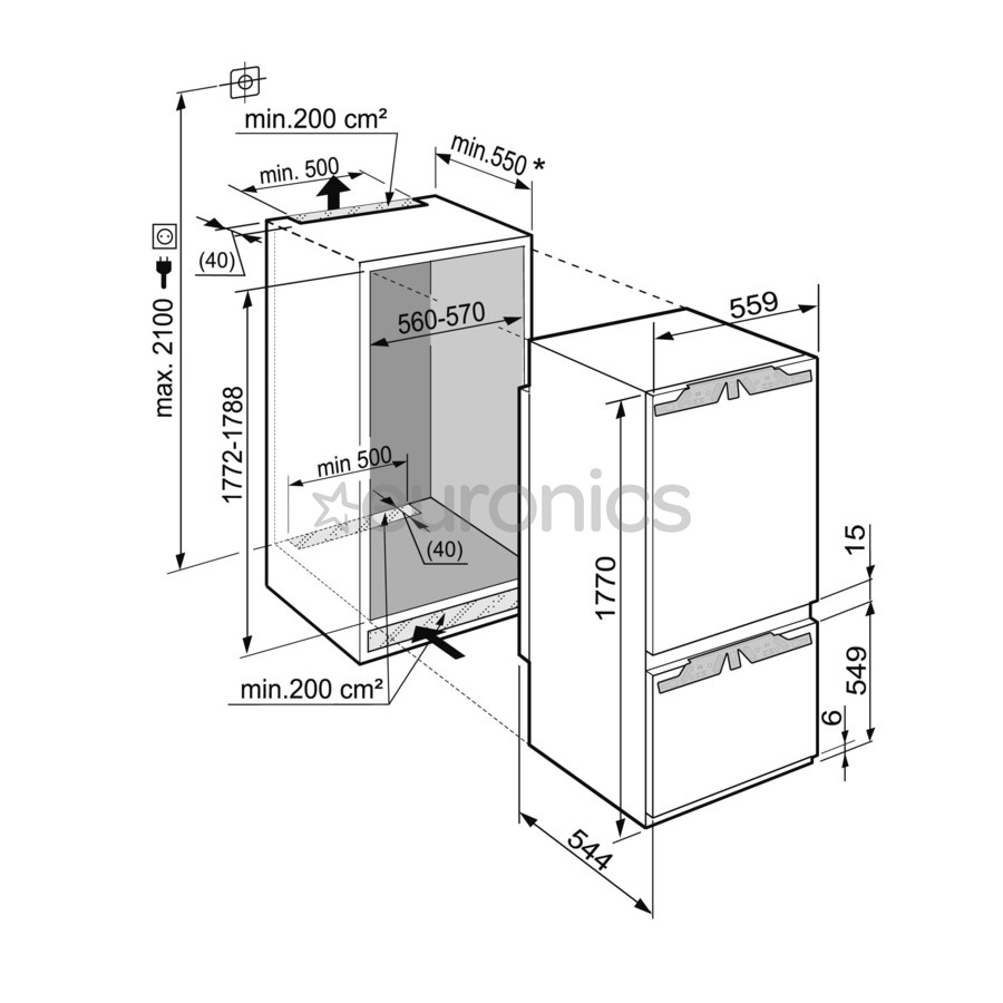 Built - in refrigerator Liebherr (178 cm)