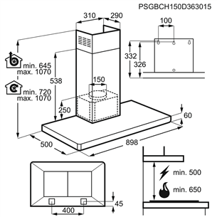 Cooker hood Electrolux (603 m³/h)