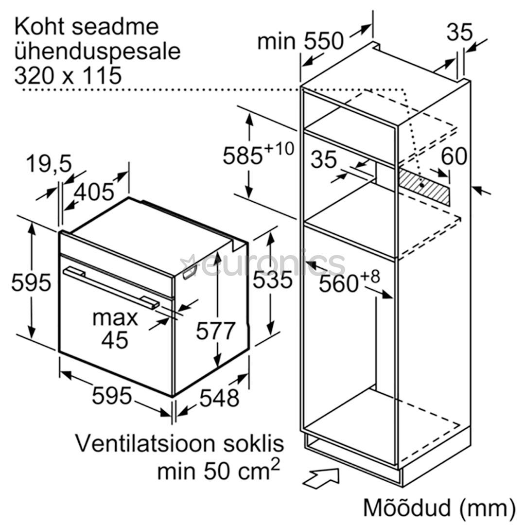 Bosch Serie 8, 71 л, белый - Интегрируемый духовой шкаф