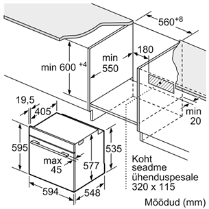 Bosch Serie 8, 71 л, белый - Интегрируемый духовой шкаф