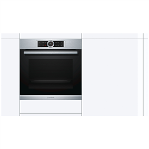 Bosch Serie 8, pyrolytic cleaning, 71 L, inox - Built-in Oven