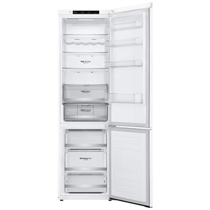 LG, высота 203 см, 384 л, белый - Холодильник