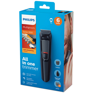 Philips Multigroom 3000 Series, 6 в 1, черный - Мультитриммер