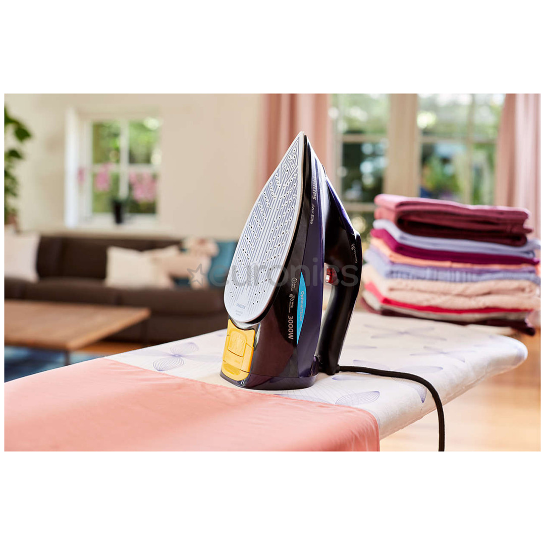 Philips Azur Elite, 3000 Вт, черный/фиолетовый - Паровой утюг