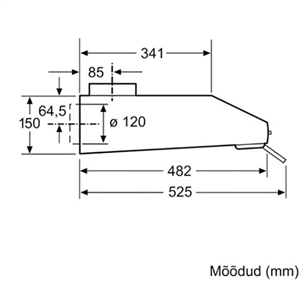 Bosch, 350 m³/h, laius 60 cm, valge - Õhupuhasti