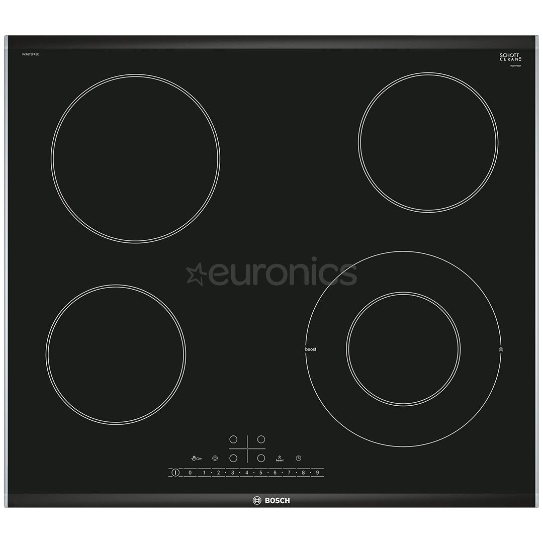 Bosch, width 60.6 cm, black - Built-in ceramic hob