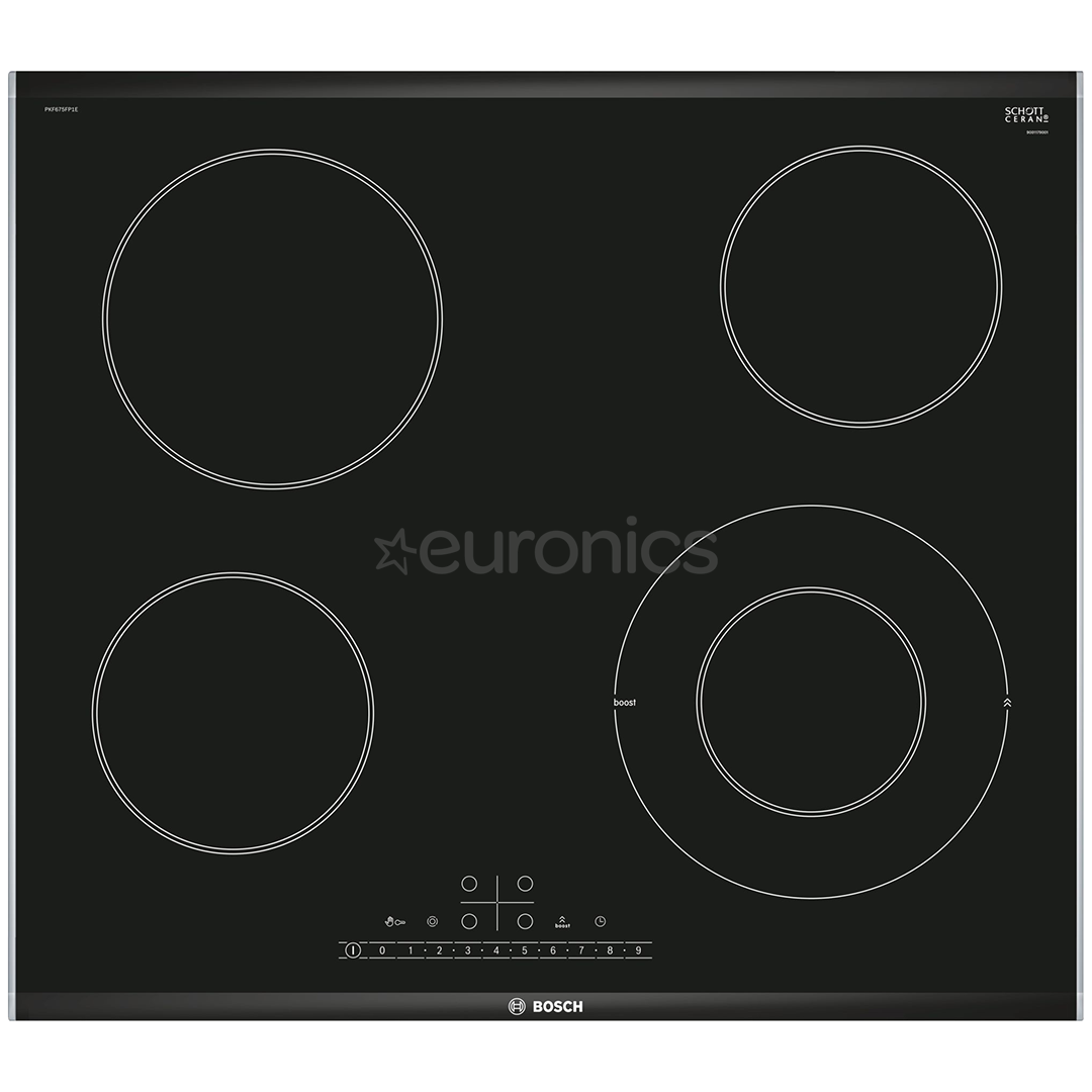 Bosch, width 60.6 cm, black - Built-in ceramic hob