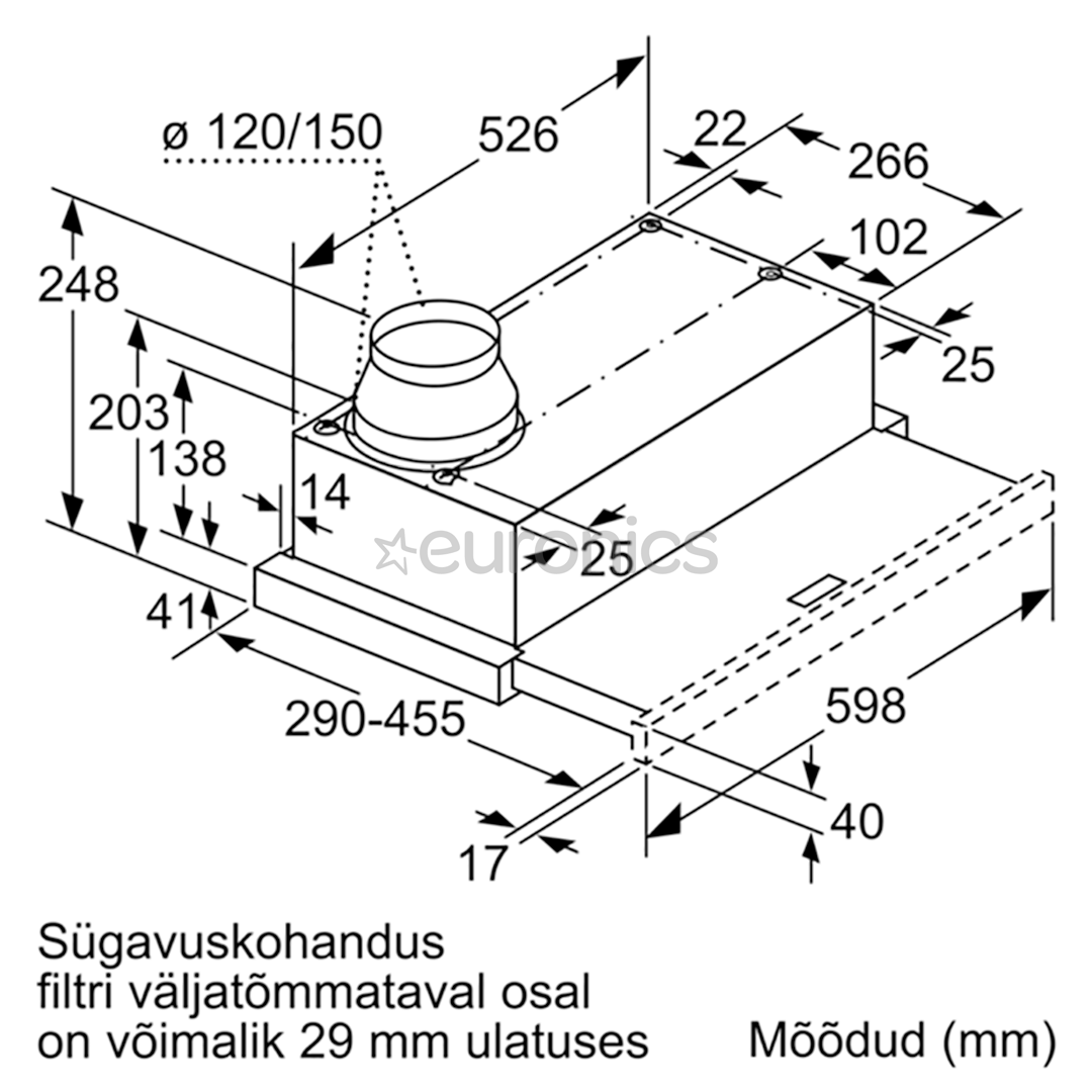 Integreeritav õhupuhasti Bosch (420 m³/h)