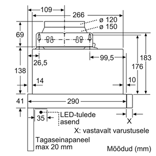 Built-in cooker hood Bosch (420 m³/h)