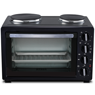 Brock, 45 L, 3300 W, black - Mini Oven with 2 Cooking Plates TO4502BK