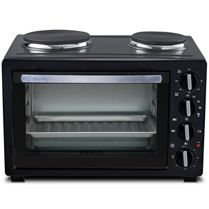 Brock, 45 L, 3300 W, black - Mini Oven with 2 Cooking Plates