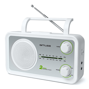 Muse M-06SW, analoog, FM, patareidega kasutatav, valge - Kompaktne ja kaasaskantav raadio M-06SW