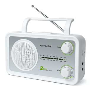 Muse M-06SW, аналоговое, FM, может работать на батарейках, белый - Компактное портативное радио