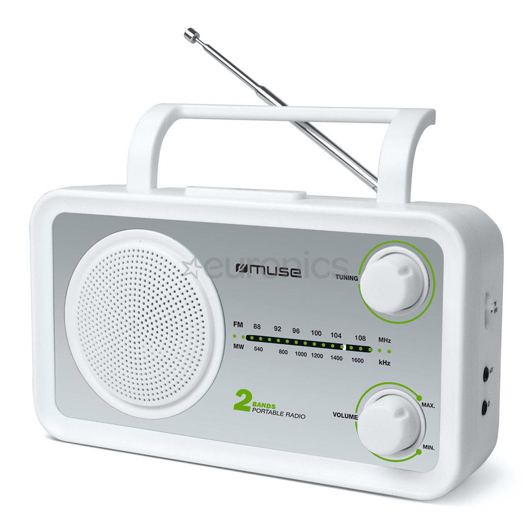Muse M-06SW, analog, FM, battery powered, white - Compact and portable radio
