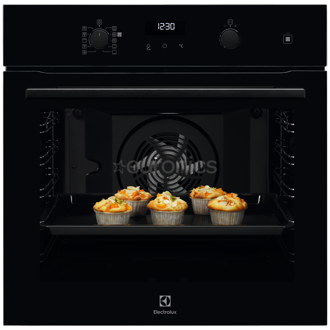 Electrolux, 72 л, пиролитическая очистка, черный - Интегрируемый духовой шкаф