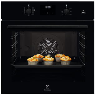 Electrolux SteamBake 600, каталитическая очистка, 72 л, черный - Интегрируемый духовой шкаф EOD3C70TK