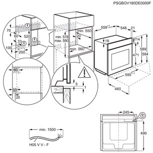 Integreeritav ahi Electrolux (pürolüütilise puhastusega)