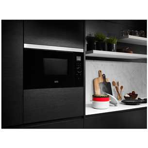 AEG, 26 L, 900 W, black/inox - Built-in Microwave Oven