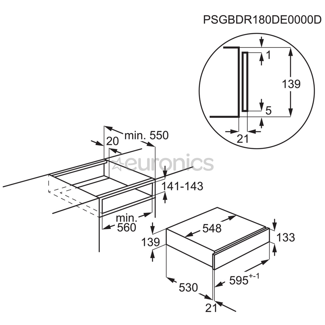 Electrolux, stainless steel - Built-in warming drawer