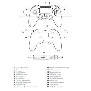 Nacon Asymmetric Wireless Controller, must - PS4 mängupult