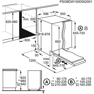 Built-in dishwasher Electrolux (13 place settings)