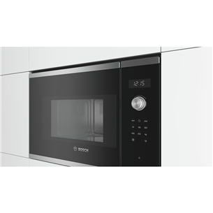 Bosch seeria 6, 20 L, 800 W, must/roostevaba teras - Integreeritav mikrolaineahi