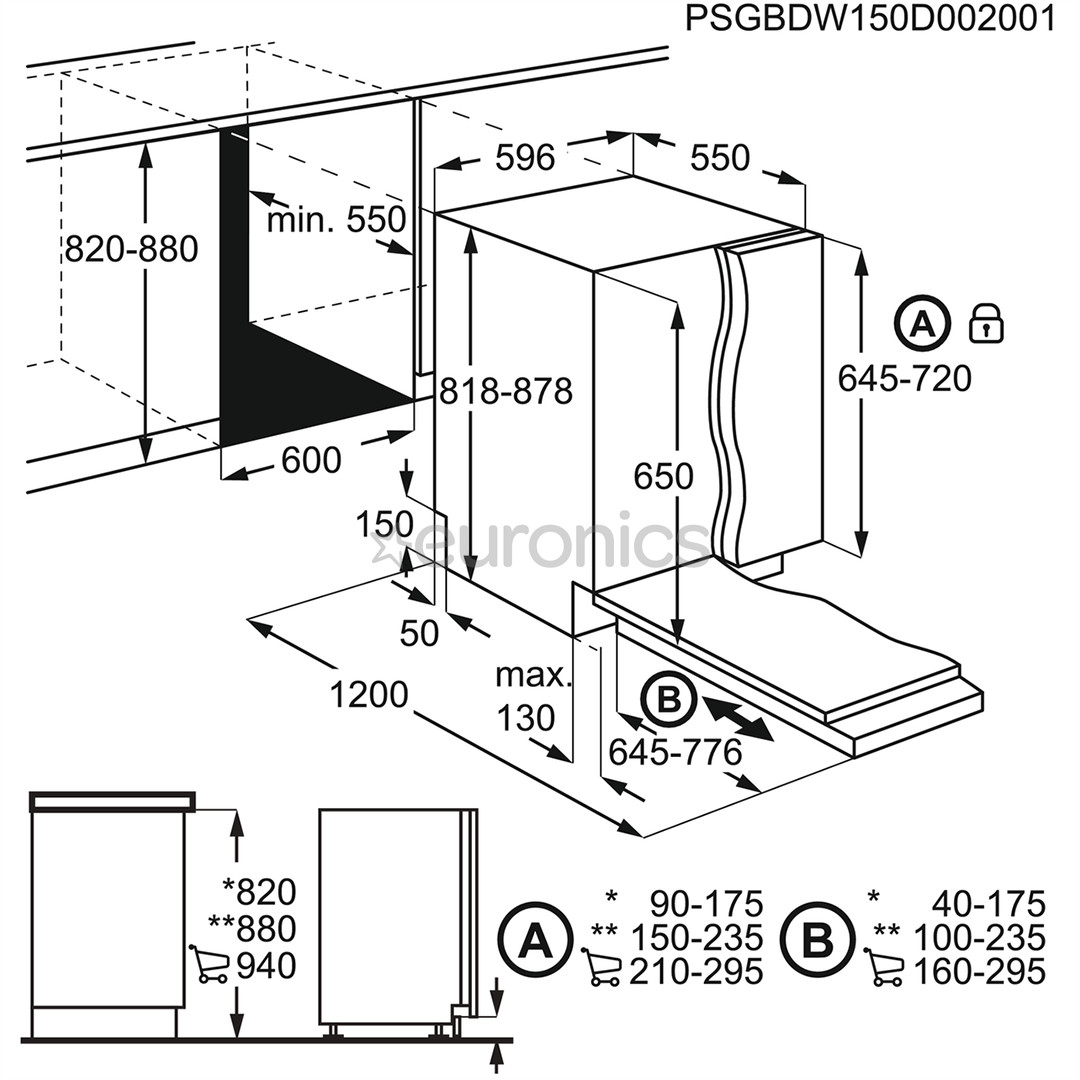 Electrolux, 13 place settings - Built-in Dishwasher