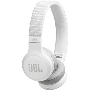 JBL Live 400, valge - Kõrvapealsed juhtmevabad kõrvaklapid JBLLIVE400BTWHT