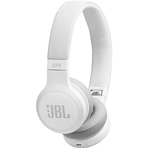 JBL Live 400, valge - Kõrvapealsed juhtmevabad kõrvaklapid