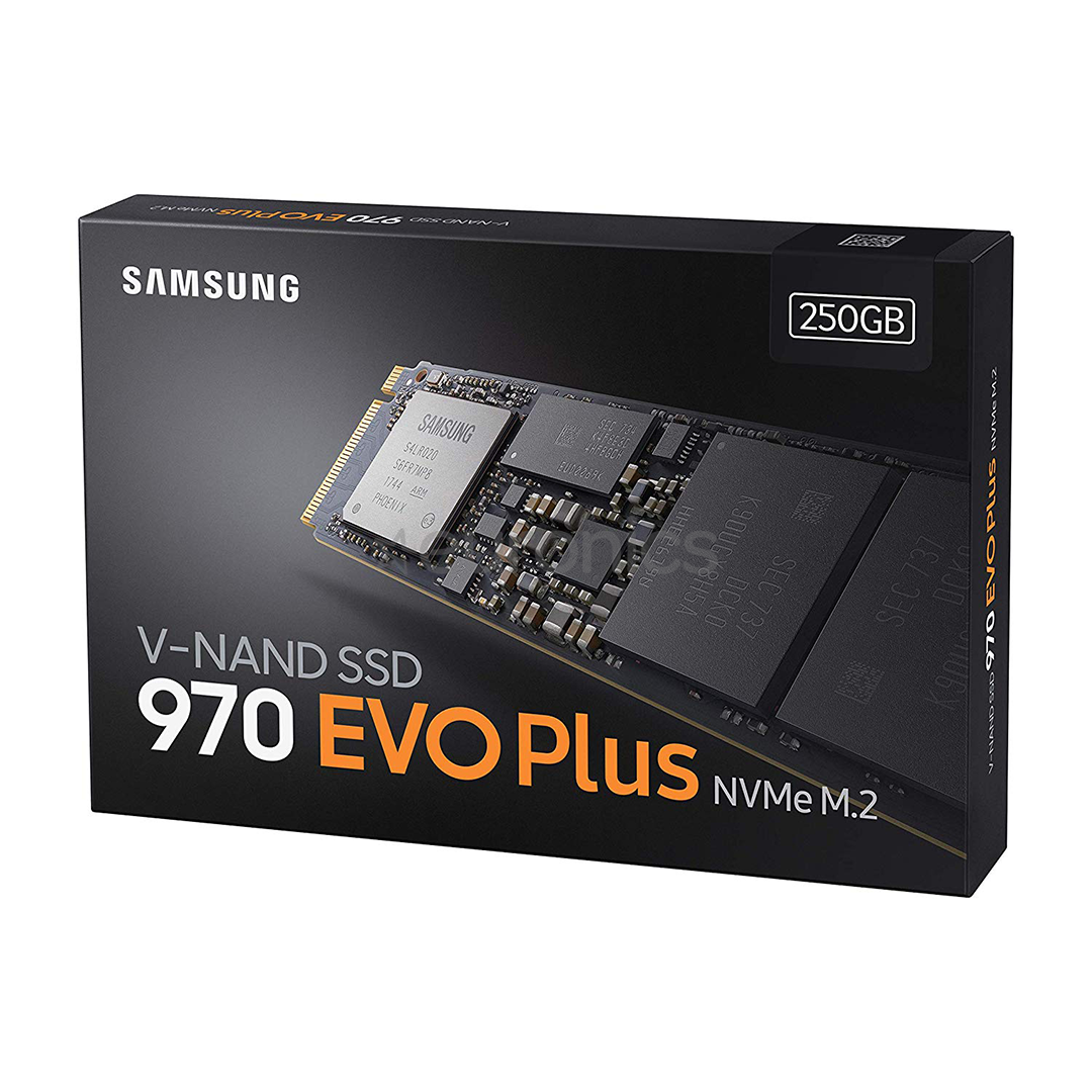 Samsung 970 EVO Plus, M.2, NVMe, PCIe 3.0, 250 GB - SSD