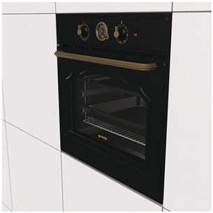 Gorenje, 71 L, black/gold - Built-in oven