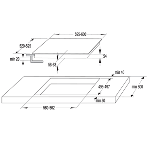 Gorenje, width 59.5 cm, frameless, black - Built-in Induction Hob